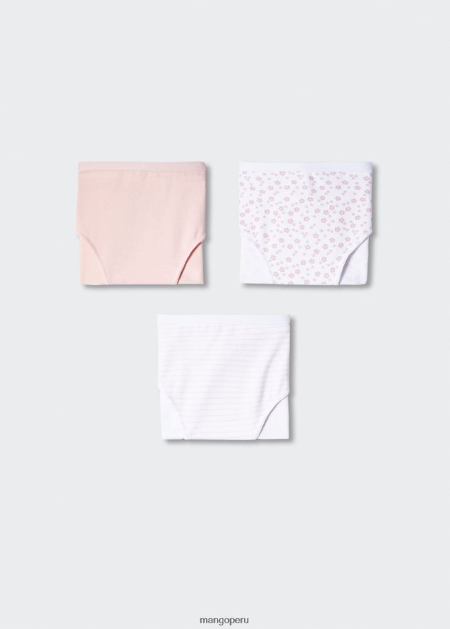 Pack de 3 braguitas estampadas con volantes rosa pastel Mango chicas ropa TJF0T6670