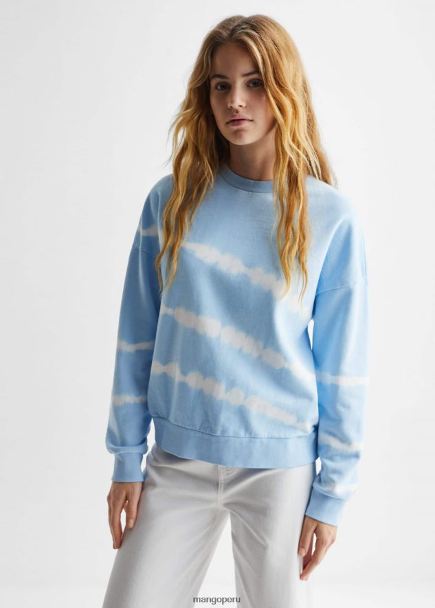 sudadera con efecto tie-dye azul Mango chicas ropa TJF0T6256