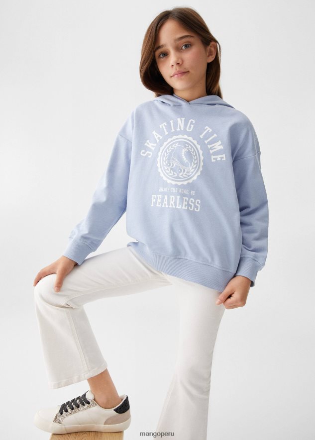 sudadera con mensaje estampado cielo azul Mango chicas ropa TJF0T6252