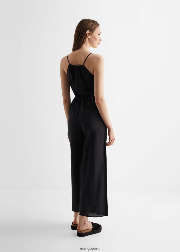 mono largo con abertura negro Mango chicas ropa TJF0T5837