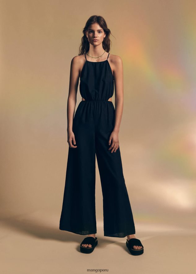 mono largo con abertura negro Mango chicas ropa TJF0T5837