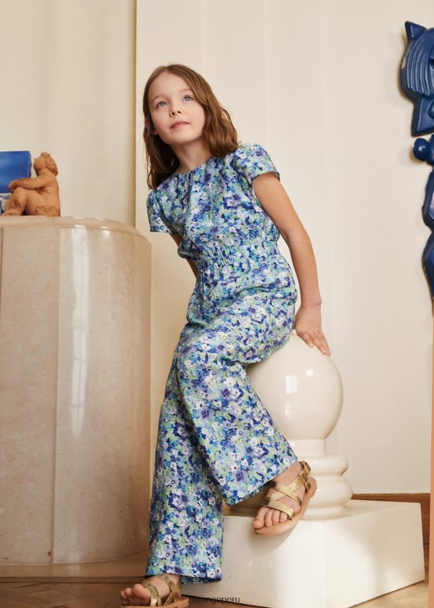 mono largo estampado verde pastel Mango chicas ropa TJF0T5788