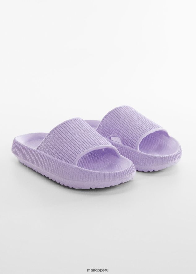 chanclas texturizadas violeta claro/pastel Mango chicas calzado TJF0T6715