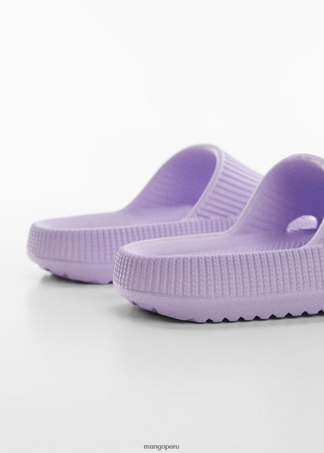 chanclas texturizadas violeta claro/pastel Mango chicas calzado TJF0T6715