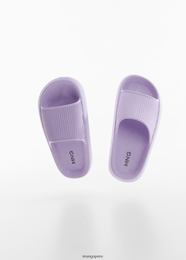 chanclas texturizadas violeta claro/pastel Mango chicas calzado TJF0T6715