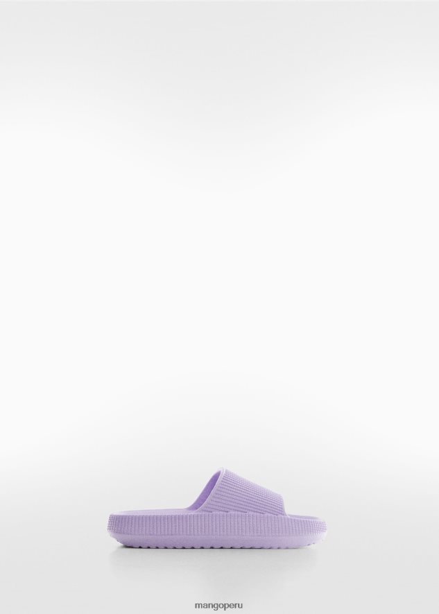 chanclas texturizadas violeta claro/pastel Mango chicas calzado TJF0T6715