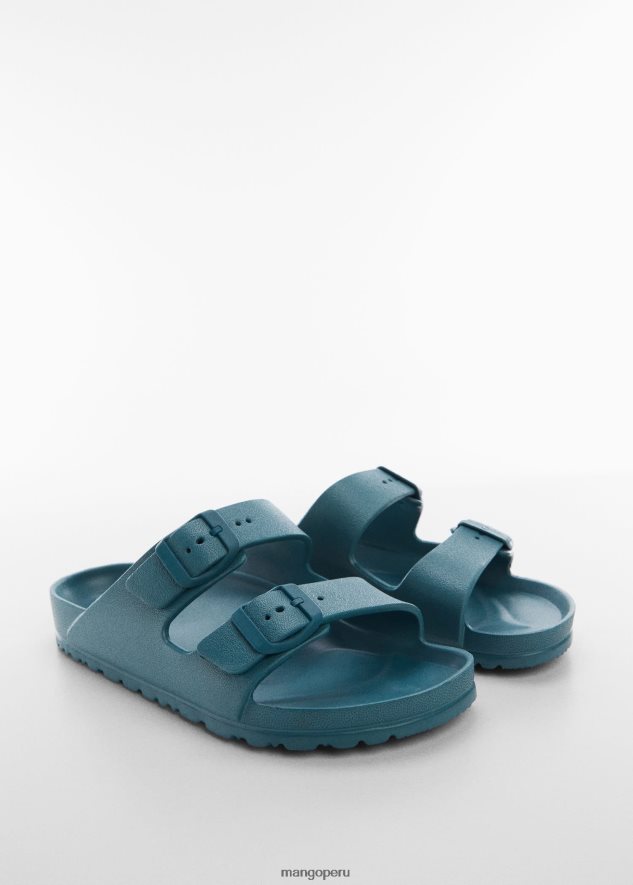 hebillas de chanclas azul petróleo Mango chicas calzado TJF0T6746