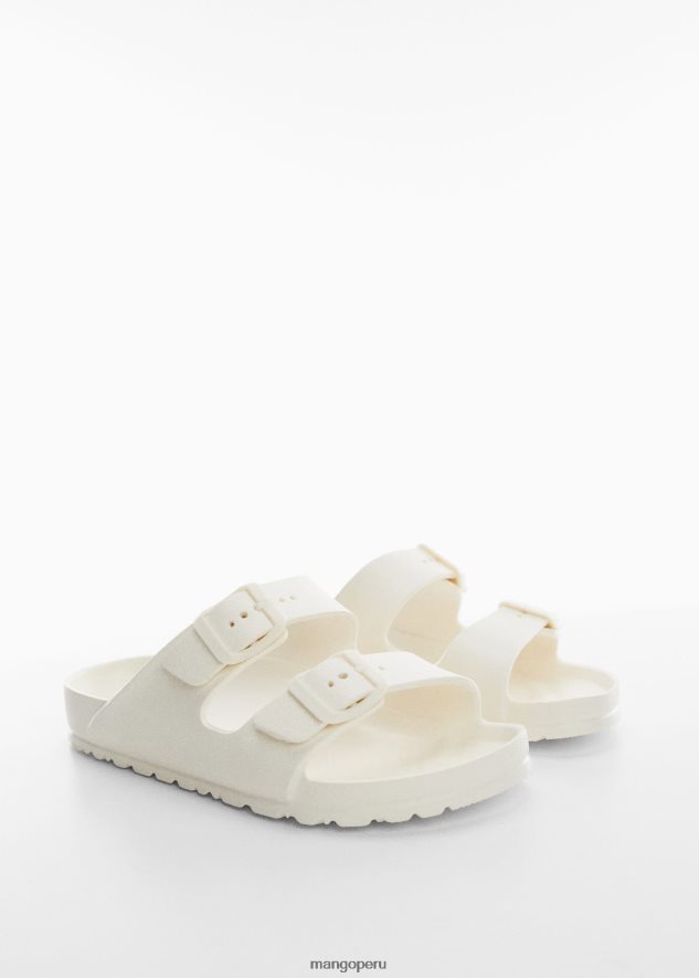hebillas de chanclas blanco Mango chicas calzado TJF0T6694