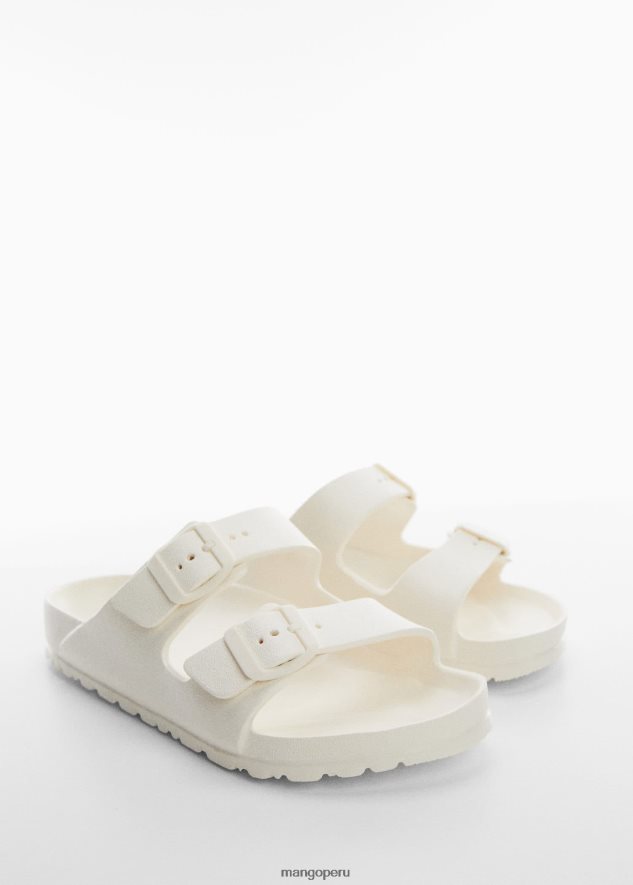 hebillas de chanclas blanco Mango chicas calzado TJF0T6745