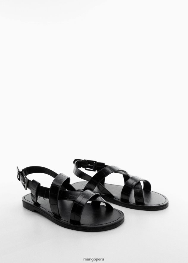 sandalias con tira y hebilla negro Mango chicas calzado TJF0T6704