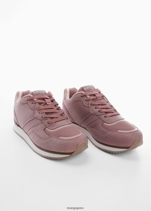 zapatillas basicas cordones Rosa palido Mango chicas calzado TJF0T6733