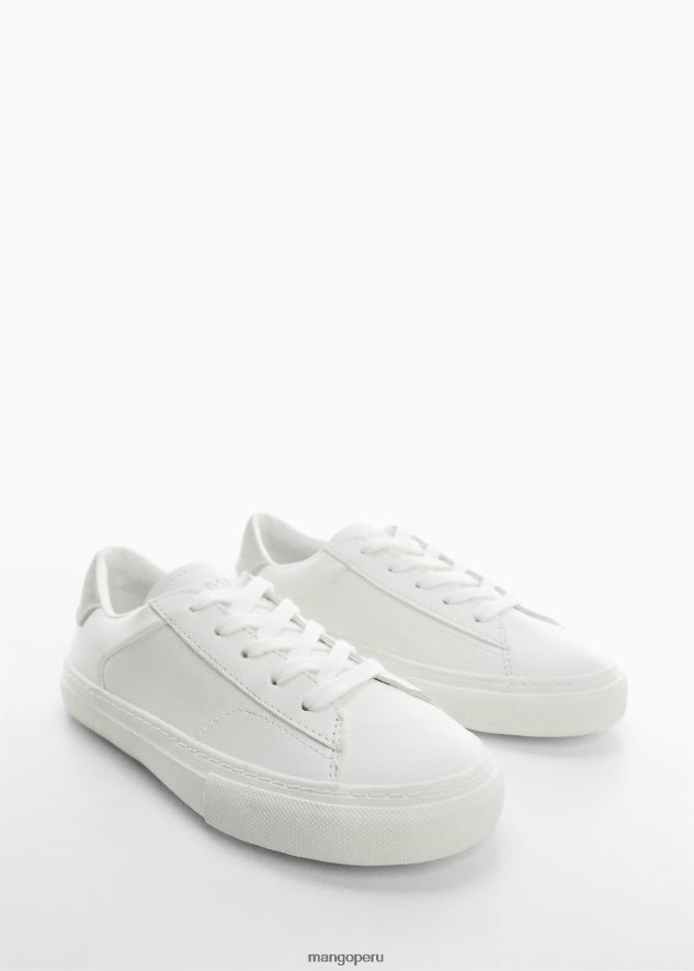 zapatillas basicas cordones blanco Mango chicas calzado TJF0T6680