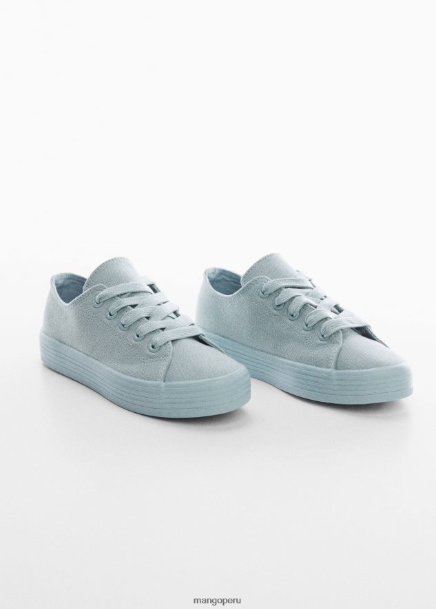 zapatillas con cordones de algodón agua verde Mango chicas calzado TJF0T6710