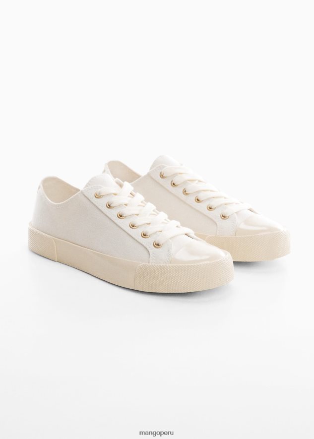 zapatillas con cordones de algodón vainilla Mango chicas calzado TJF0T6755