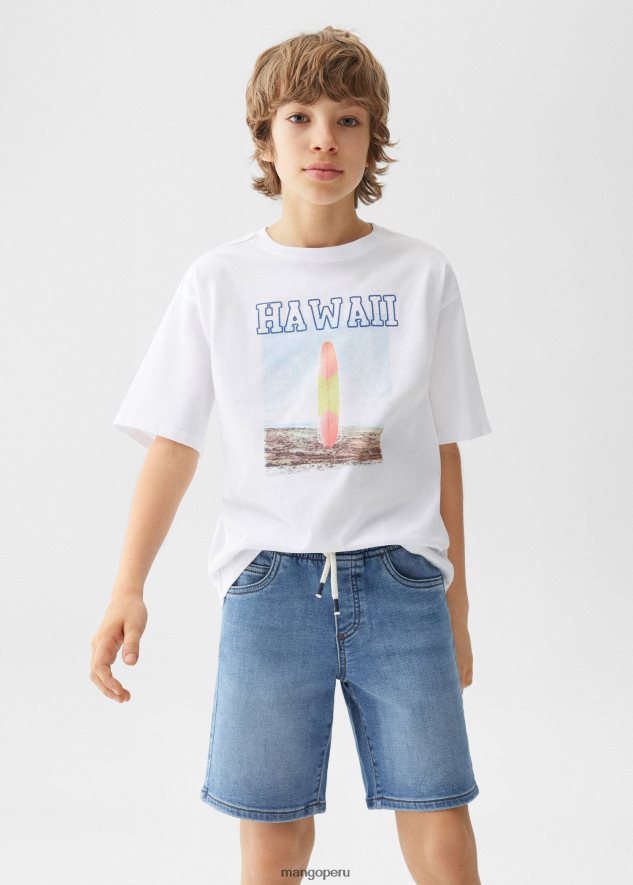 bermudas de mezclilla de corte cómodo azul medio Mango Niños ropa TJF0T7221