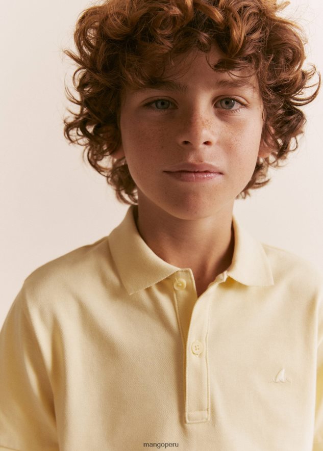 Polo 100% algodón amarillo Mango Niños ropa TJF0T6920
