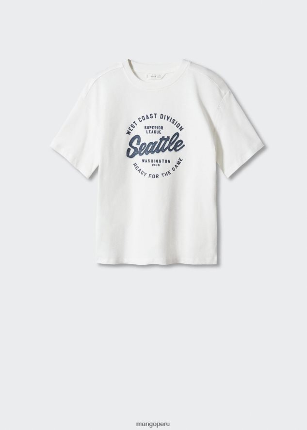 camiseta estampada en mezcla de algodón 5 blanquecino Mango Niños ropa TJF0T6992