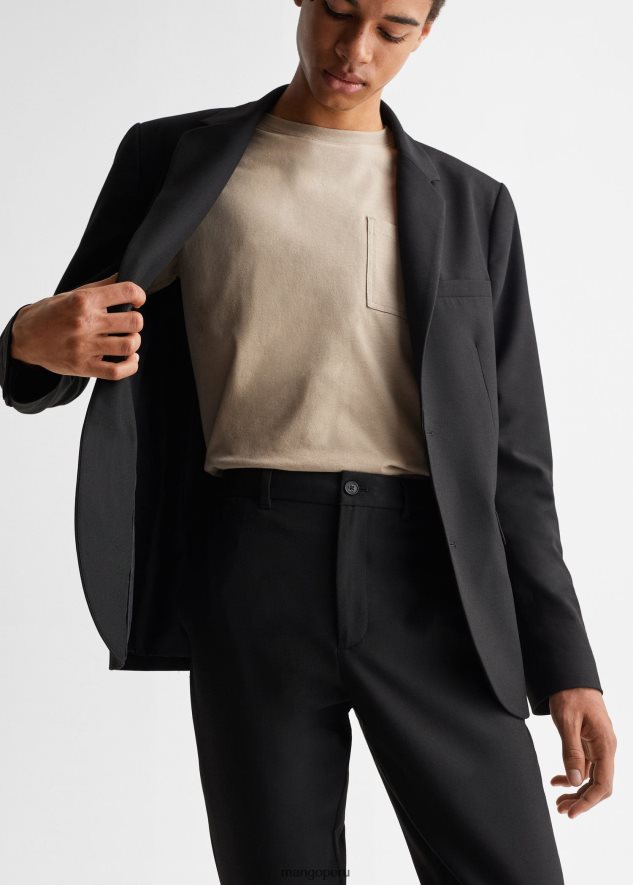 pantalones de traje ajustados negro Mango Niños ropa TJF0T7282